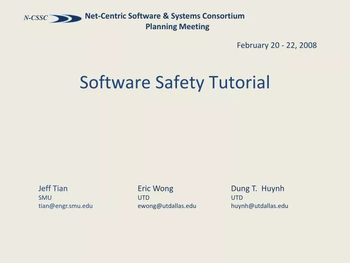 software safety tutorial