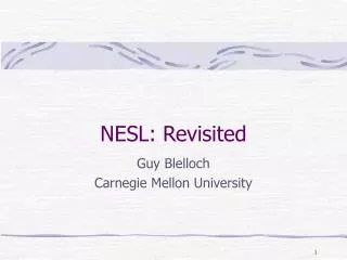 NESL: Revisited