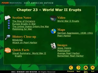 Chapter 23 – World War II Erupts