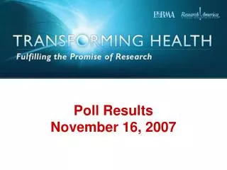 Poll Results November 16, 2007