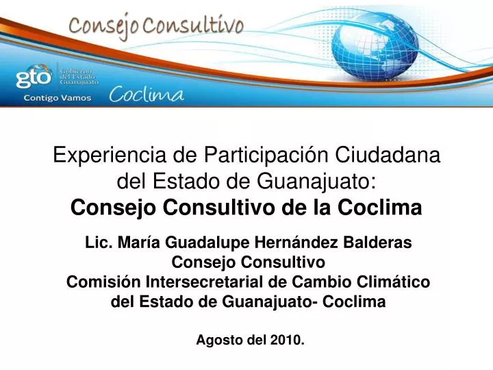 experiencia de participaci n ciudadana del estado de guanajuato consejo consultivo de la coclima