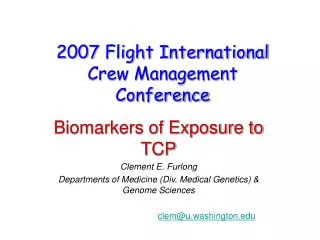 2007 Flight International Crew Management Conference