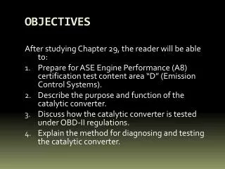 OBJECTIVES