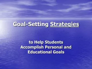 Goal-Setting Strategies