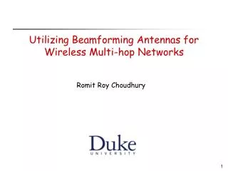 Utilizing Beamforming Antennas for Wireless Multi-hop Networks