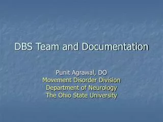 DBS Team and Documentation