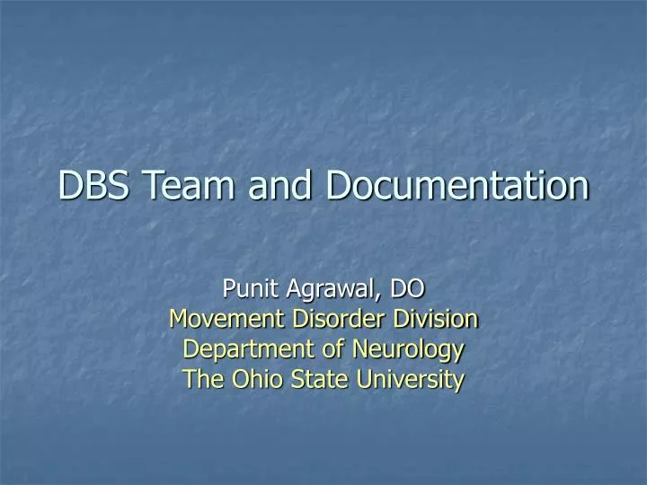 dbs team and documentation