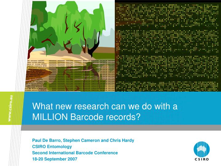 what new research can we do with a million barcode records