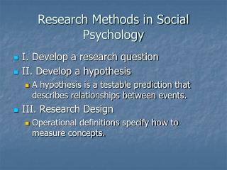 Research Methods in Social Psychology