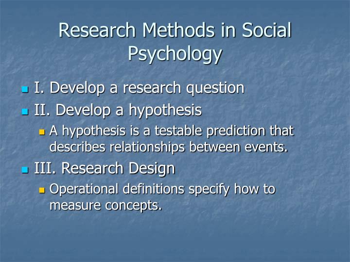 research methods in social psychology