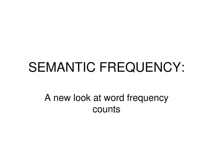 semantic frequency