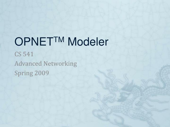 opnet tm modeler