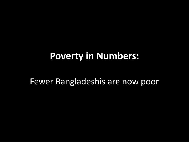 poverty in numbers