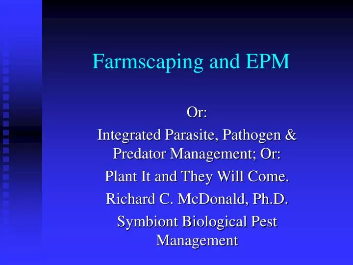farmscaping and epm