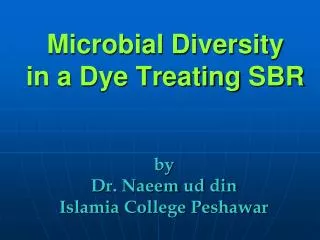 Microbial Diversity in a Dye Treating SBR