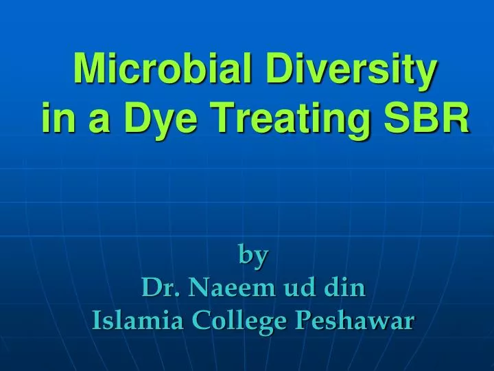 microbial diversity in a dye treating sbr