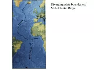 Diverging plate boundaries: Mid-Atlantic Ridge