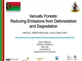 Vanuatu Forests: Reducing Emissions from Deforestation and Degradation