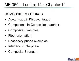 ME 350 – Lecture 12 – Chapter 11