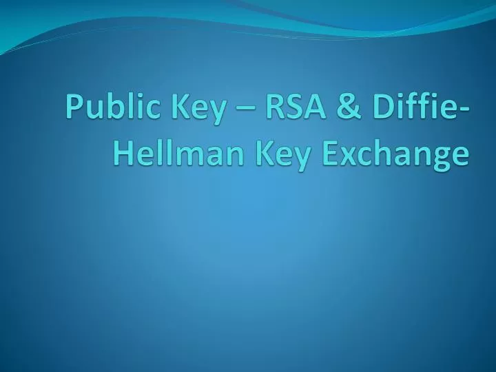 public key rsa diffie hellman key exchange