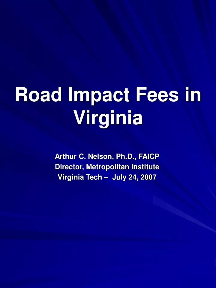 road impact fees in virginia
