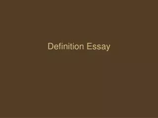 Definition Essay