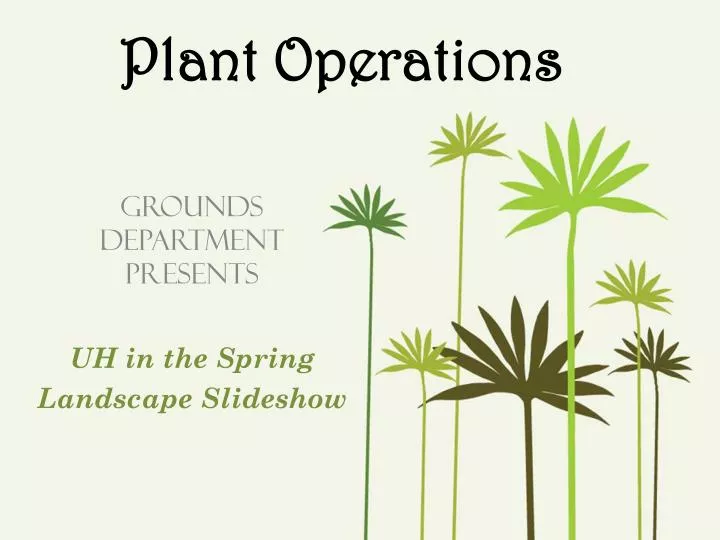 plant operations