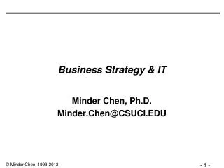 Business Strategy &amp; IT