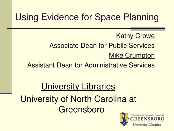 using evidence for space planning