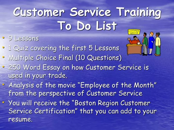 customer service training to do list