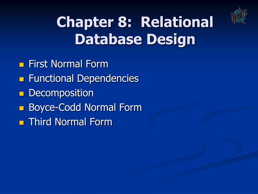 PPT - Chapter 8: Relational Database Design PowerPoint Presentation ...