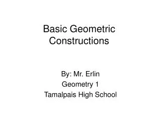 Basic Geometric Constructions