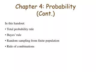 Chapter 4: Probability (Cont.)