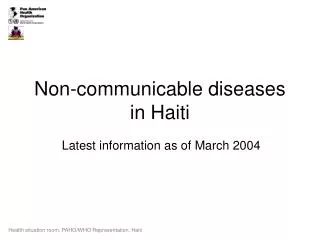 Non-communicable diseases in Haiti
