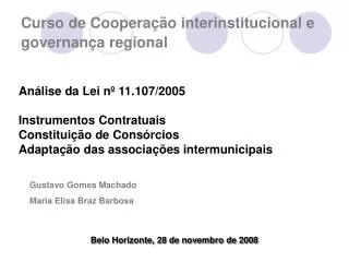 Curso de Cooperação interinstitucional e governança regional
