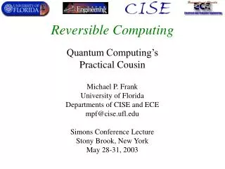 Reversible Computing