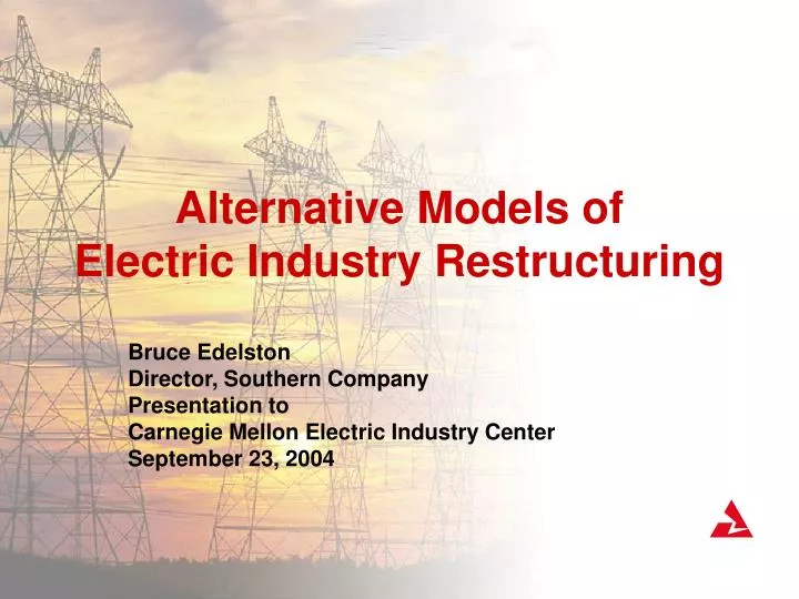 alternative models of electric industry restructuring