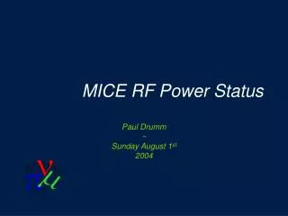 MICE RF Power Status