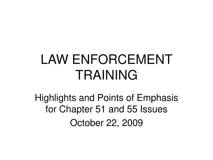 law enforcement training