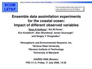 Ensemble data assimilation experiments for the coastal ocean: Impact of different observed variables