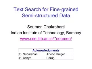 Text Search for Fine-grained Semi-structured Data