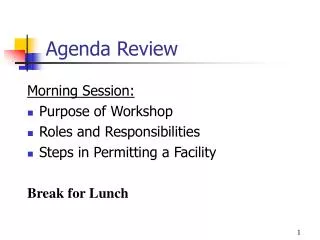 Agenda Review