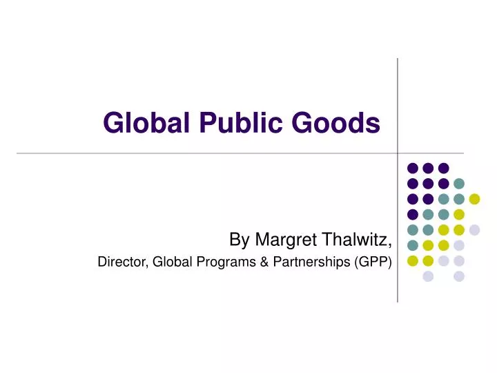 global public goods