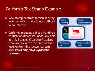 California Tax Stamp Example