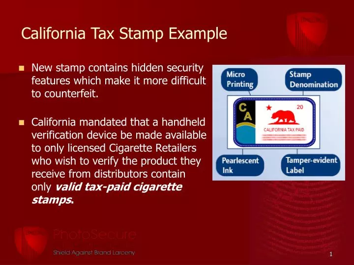 california tax stamp example