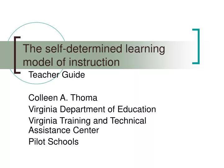 the self determined learning model of instruction