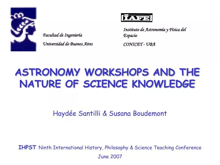 astronomy workshops and the nature of science knowledge