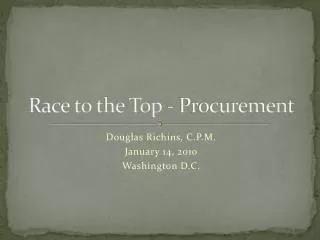 Race to the Top - Procurement