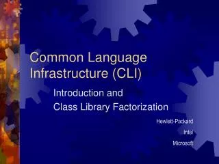 Common Language Infrastructure (CLI)