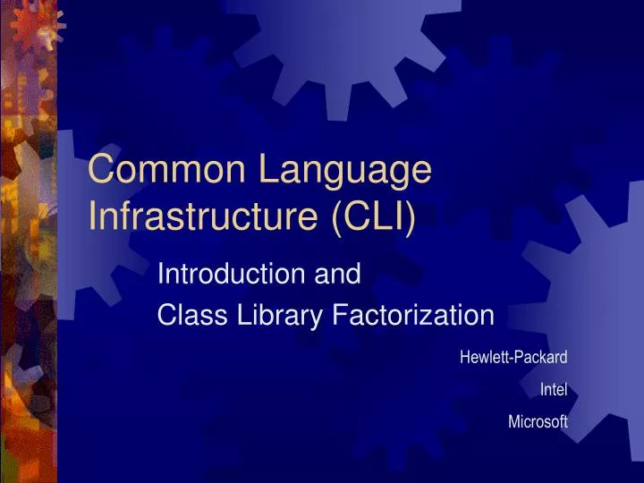 common language infrastructure cli